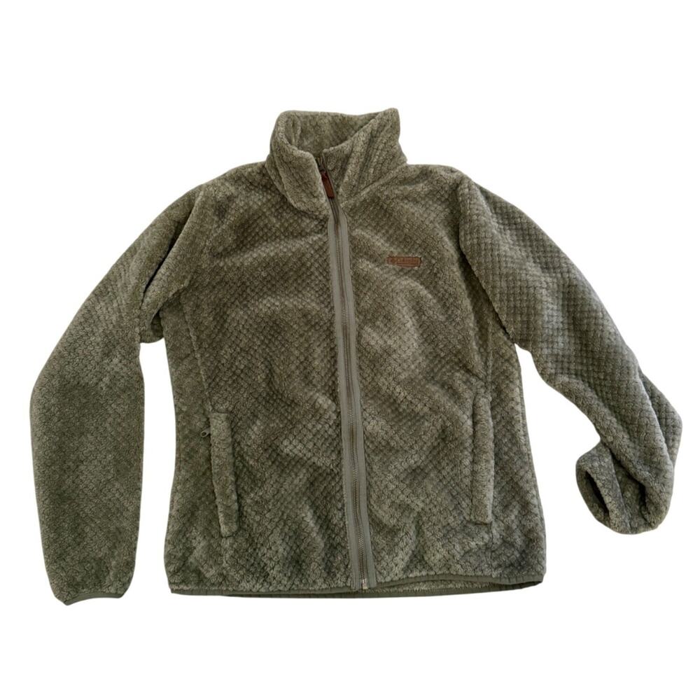 Columbia Womens Fire Side Sherpa Full-Zip Stone Green Fleece Jacket Size Large - Picture 13 of 15